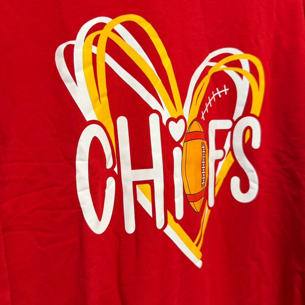 Chiefs Football Women's Red & Yellow Pullover Sweatshirt Large Girly NEW NWOT - Picture 6 of 11